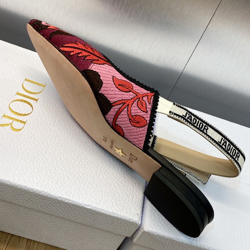 J'Adior Slingback Pumps Women Jardin Indien Motif Canvas Red - Image 6