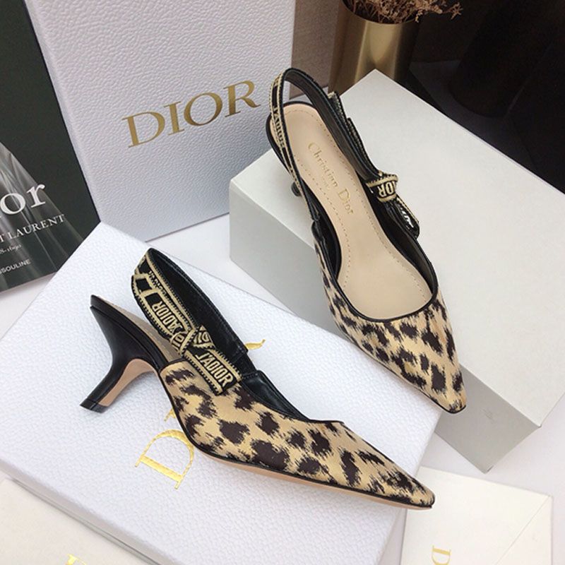 J'Adior Slingback Pumps Women Mizza Motif Canvas Beige - Image 4