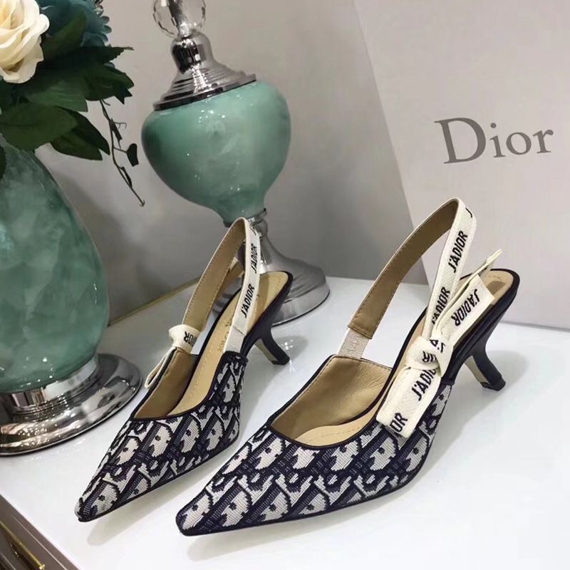 J'Adior Slingback Pumps Women Oblique Motif Canvas Black - Image 2