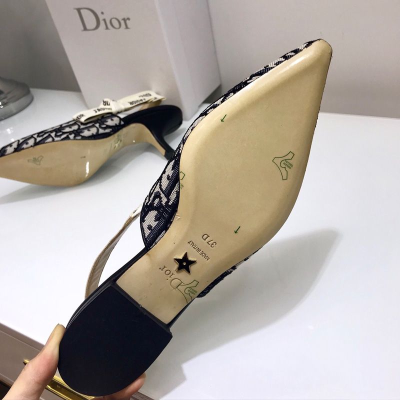 J'Adior Slingback Pumps Women Oblique Motif Canvas Black - Image 4