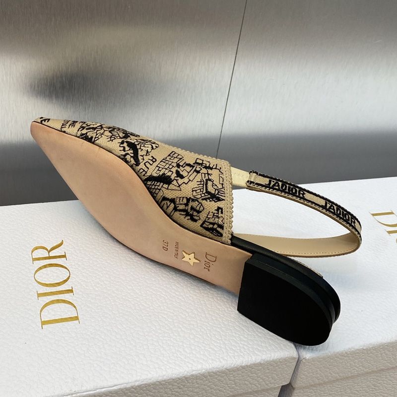 J'Adior Slingback Pumps Women Plan de Paris Motif Canvas Beige - Image 7