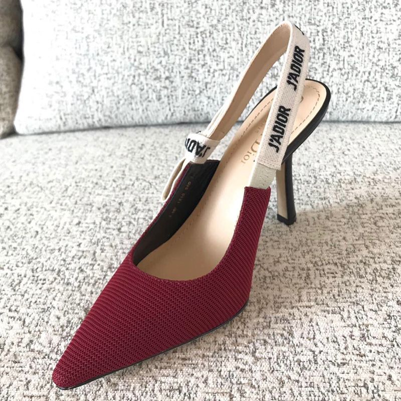 J'Adior Slingback Pumps Women Technical Fabric Burgundy - Image 2