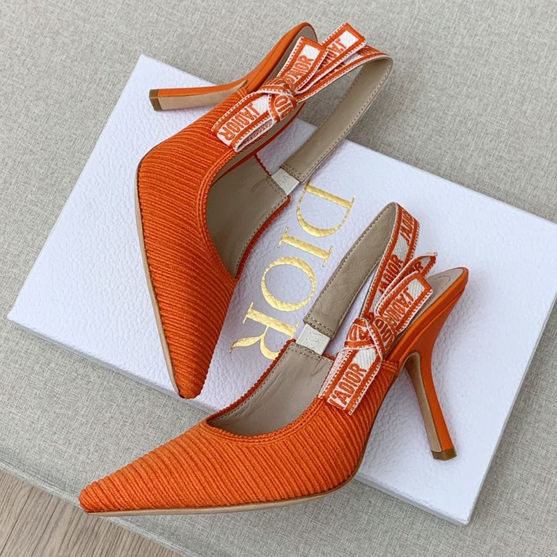 J'Adior Slingback Pumps Women Technical Fabric Orange - Image 2