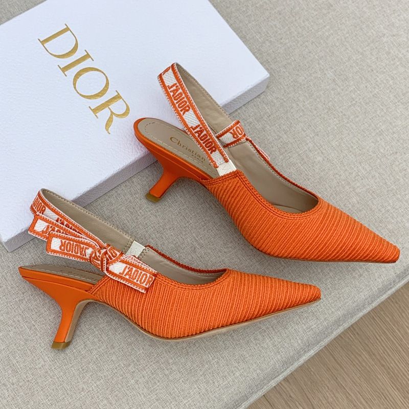 J'Adior Slingback Pumps Women Technical Fabric Orange - Image 4