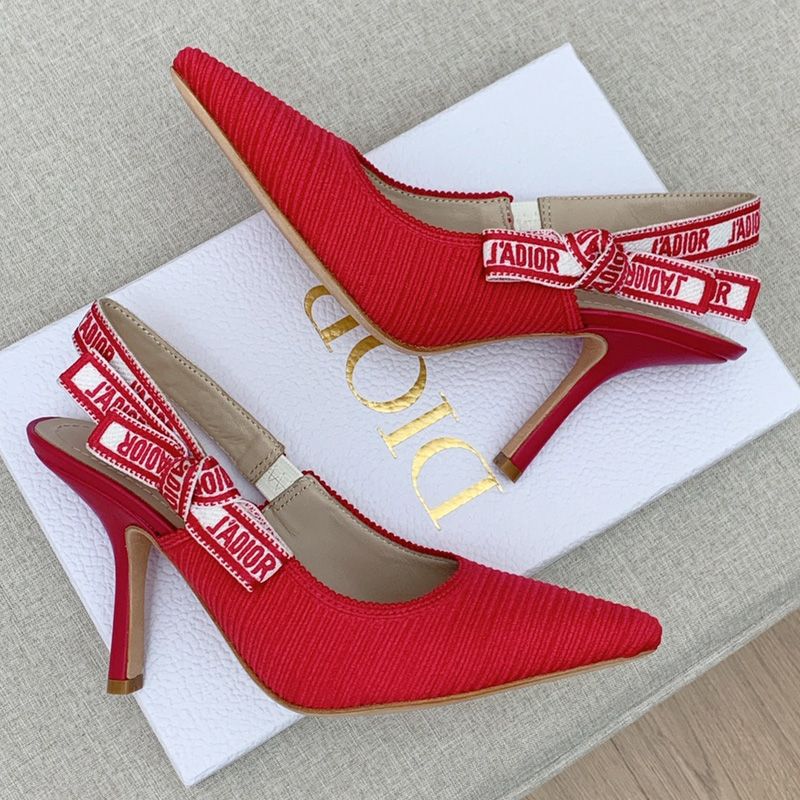 J'Adior Slingback Pumps Women Technical Fabric Red - Image 2