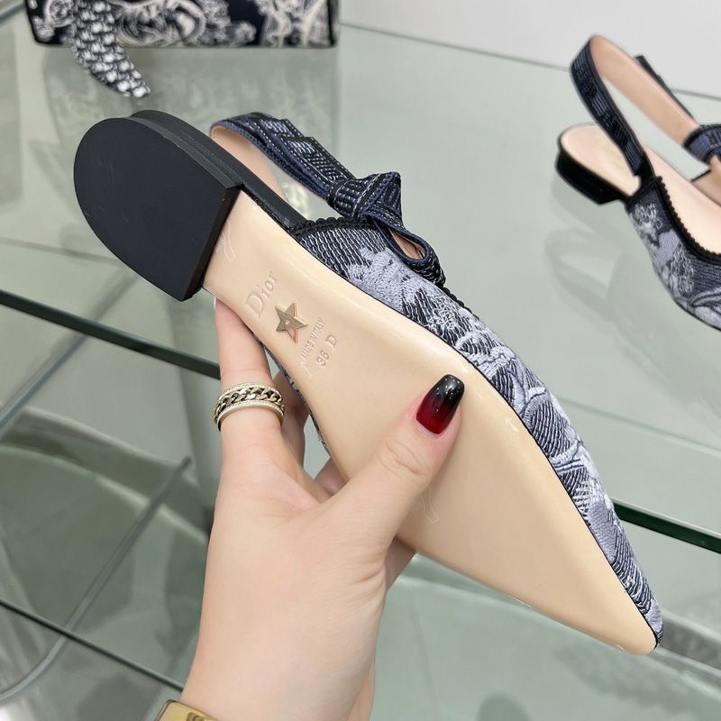 J'Adior Slingback Pumps Women Toile de Jouy Sauvage Motif Canvas Black/Grey - Image 7