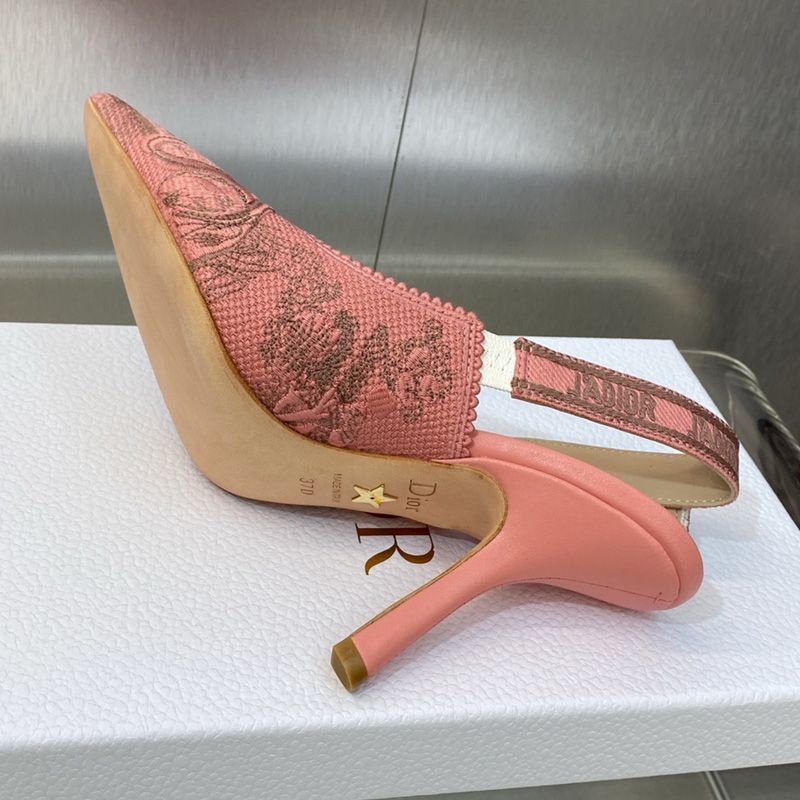 J'Adior Slingback Pumps Women Toile de Jouy Sauvage Motif Canvas Pink - Image 3