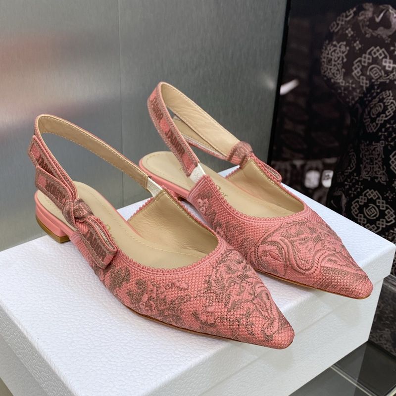 J'Adior Slingback Pumps Women Toile de Jouy Sauvage Motif Canvas Pink - Image 6
