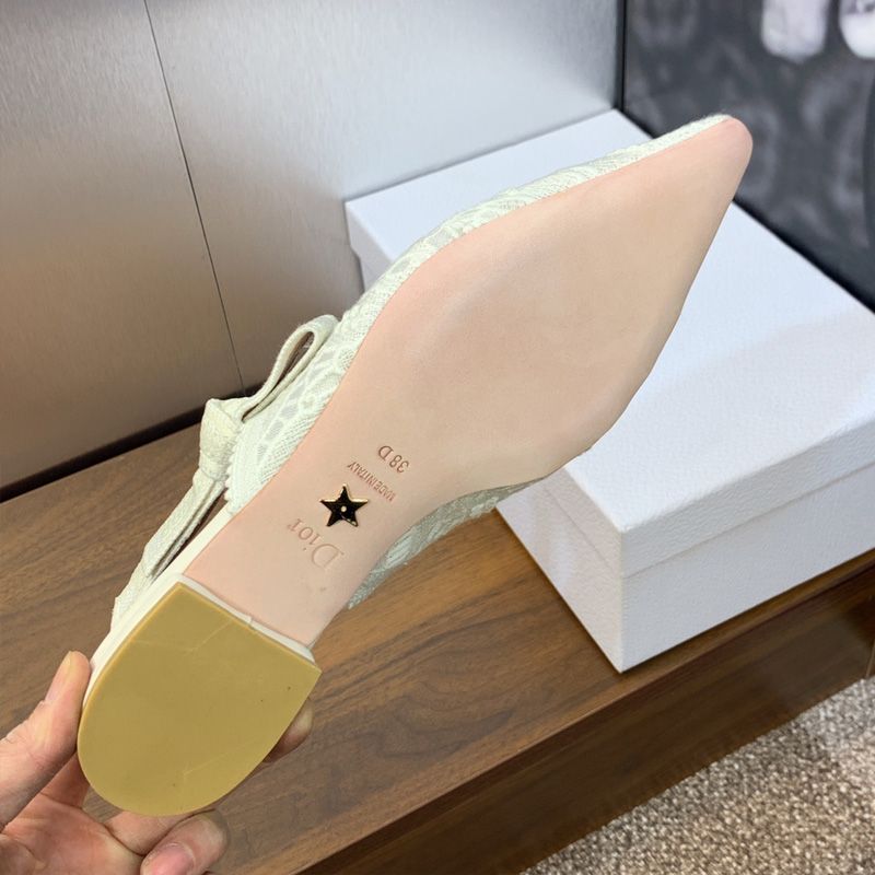 J'Adior Slingback Pumps Women D-Lace Butterfly Motif Macrame White - Image 6