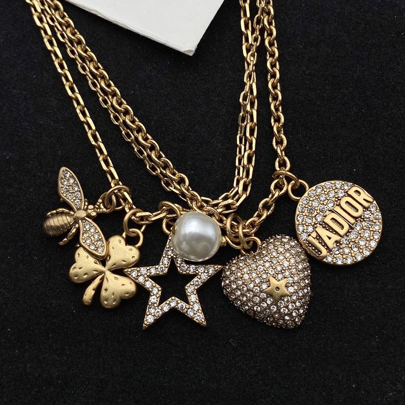 J'Adior Triple Bracelet Antique Metal with Resin Pearl and Multi Charms Embellished Crystals Gold - Image 2