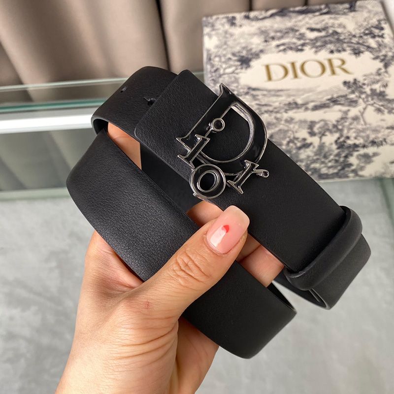 Lady Dior Belt Enameled Calfskin Black - Image 2