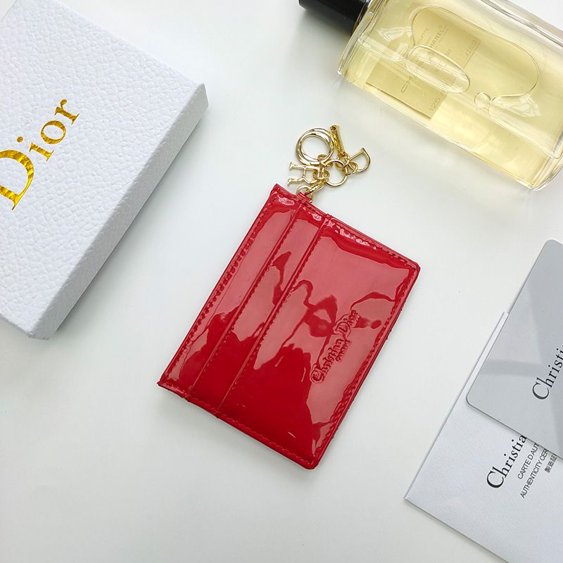 Lady Dior Card Holder Patent Cannage Calfskin Red - Image 2
