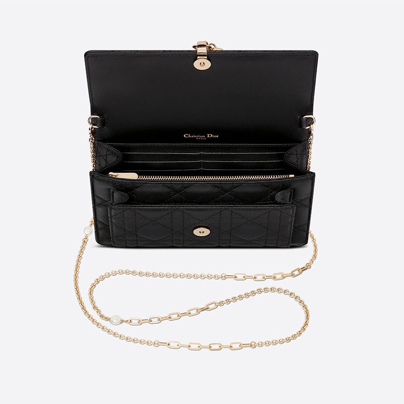 Lady Dior Chain Pouch Cannage Lambskin Black - Image 3