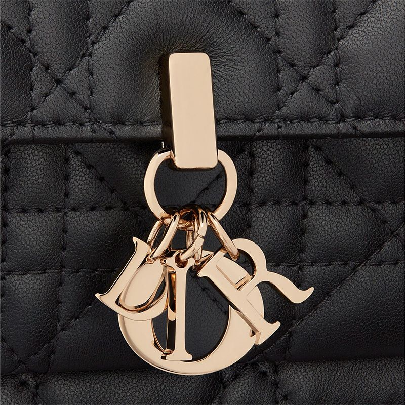 Lady Dior Chain Pouch Cannage Lambskin Black - Image 4
