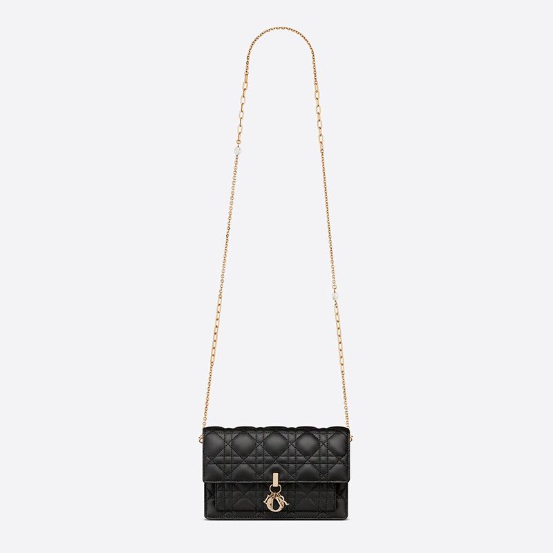 Lady Dior Chain Pouch Cannage Lambskin Black - Image 5