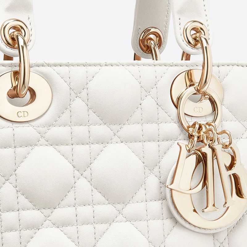 Lady Dior My ABCDior Bag In Cannage Lambskin White - Image 4