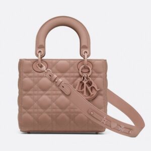 Lady Dior My ABCDior Bag In Ultramatte Cannage Calfskin Apricot