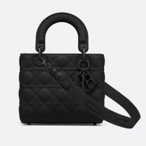 Lady Dior My ABCDior Bag In Ultramatte Cannage Calfskin Black