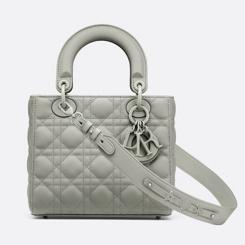 Lady Dior My ABCDior Bag In Ultramatte Cannage Calfskin Sky Blue