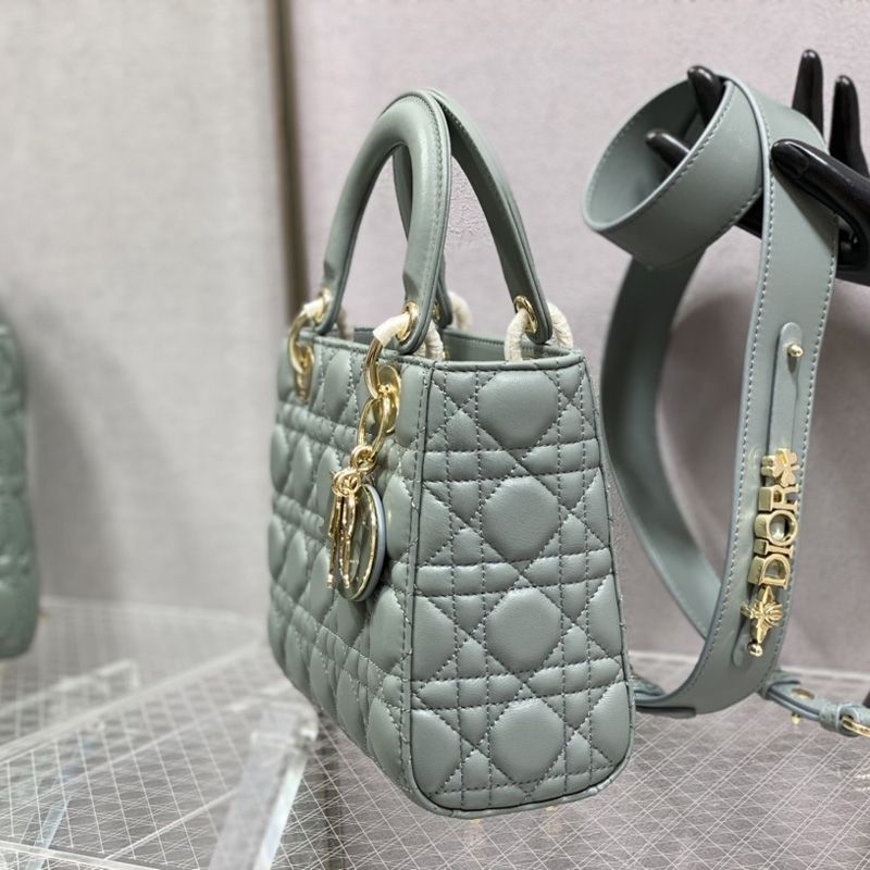 Lady Dior My ABCDior Bag In Enamel Cannage Lambskin Rock Ash - Image 3