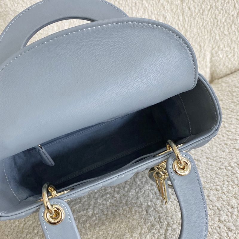 Lady Dior My ABCDior Bag In Enamel Cannage Lambskin Sky Blue - Image 5