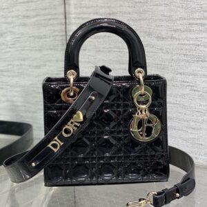 Lady Dior My ABCDior Bag In Patent Cannage Calfskin Black