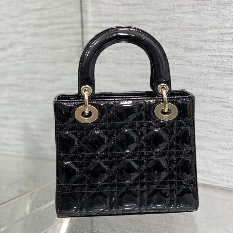 Lady Dior My ABCDior Bag In Patent Cannage Calfskin Black - Image 2