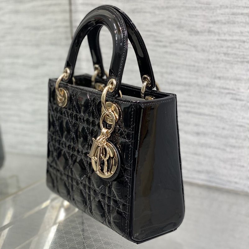 Lady Dior My ABCDior Bag In Patent Cannage Calfskin Black - Image 3