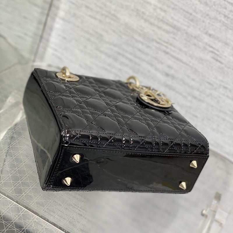 Lady Dior My ABCDior Bag In Patent Cannage Calfskin Black - Image 4