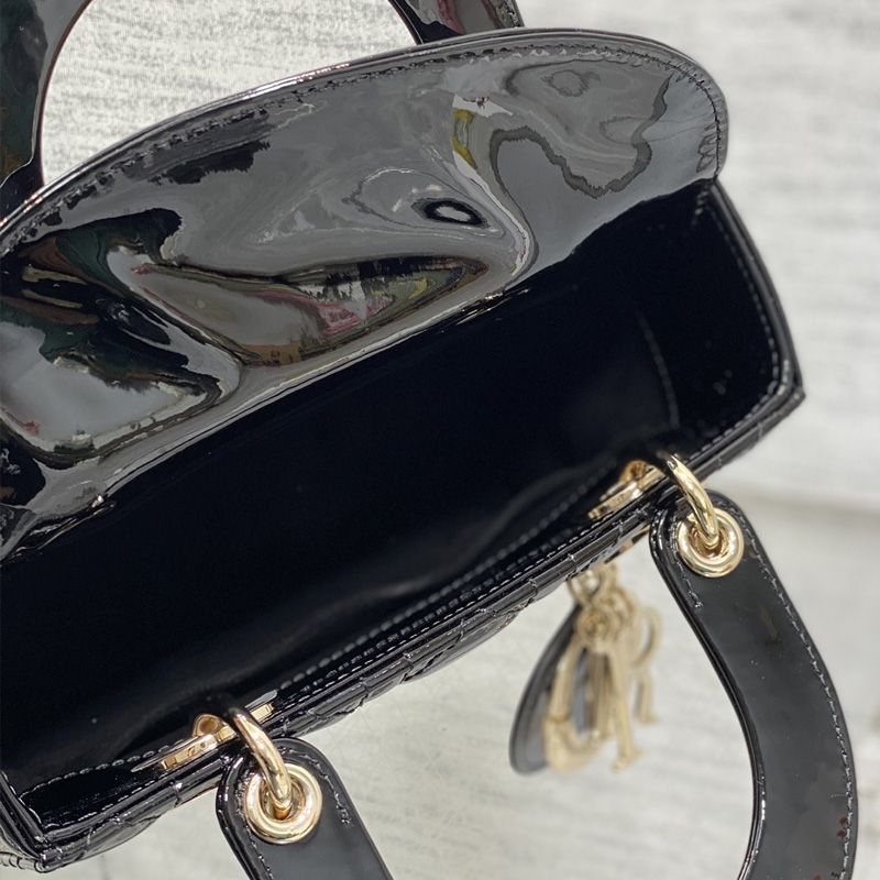 Lady Dior My ABCDior Bag In Patent Cannage Calfskin Black - Image 5