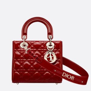 Lady Dior My ABCDior Bag In Patent Cannage Calfskin Red