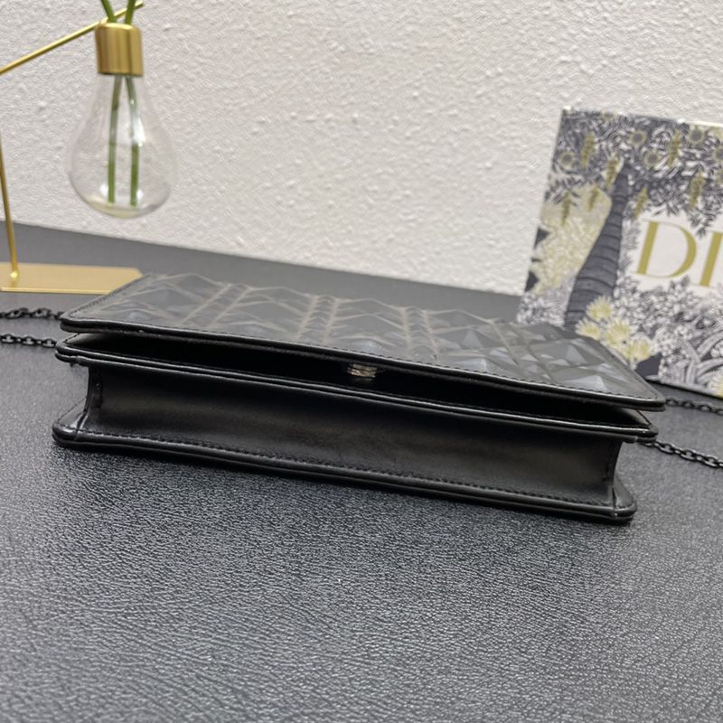 Lady Dior Pouch Ultramatte Cannage Lambskin with Diamond Motif Black - Image 3