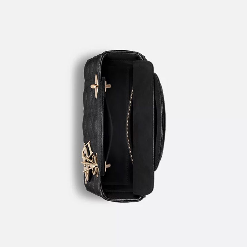 Small Lady Dior Bag In Cannage Grained Calfskin Black - Image 4
