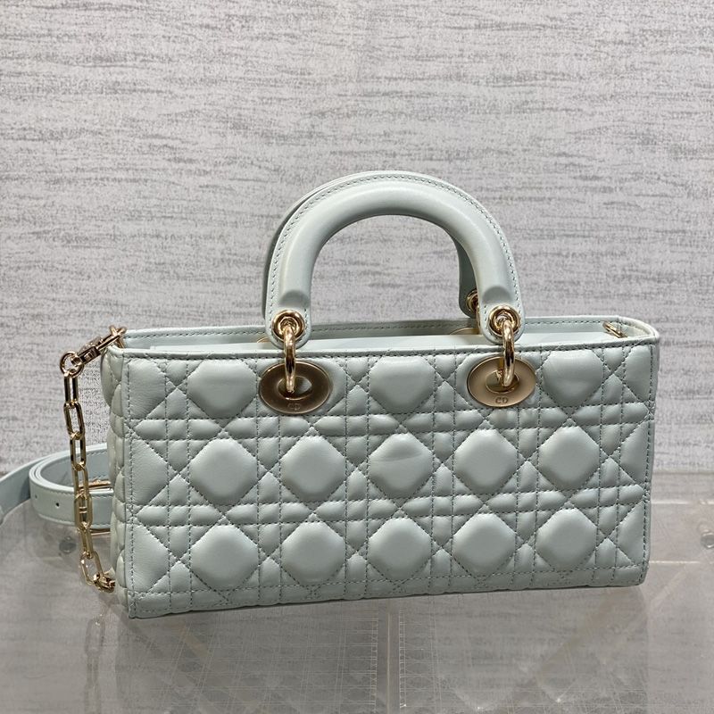 Medium Lady D-Joy Bag In Cannage Lambskin Sky Blue - Image 2