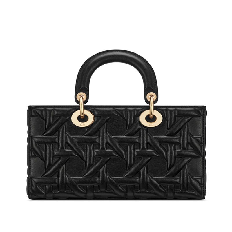 Medium Lady D-Joy Bag In Graphic Cannage Calfskin Black - Image 2