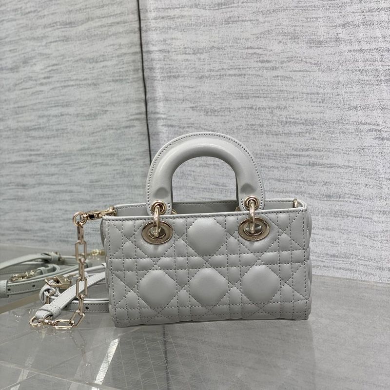 Micro Lady D-Joy Bag In Cannage Lambskin Cloudy - Image 2