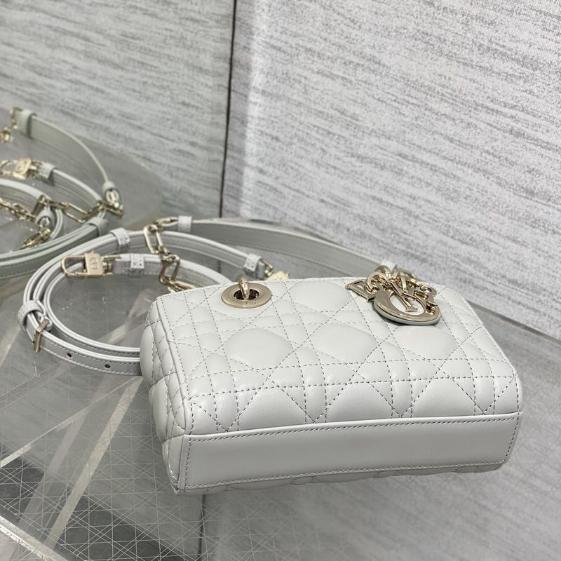 Micro Lady D-Joy Bag In Cannage Lambskin Cloudy - Image 3