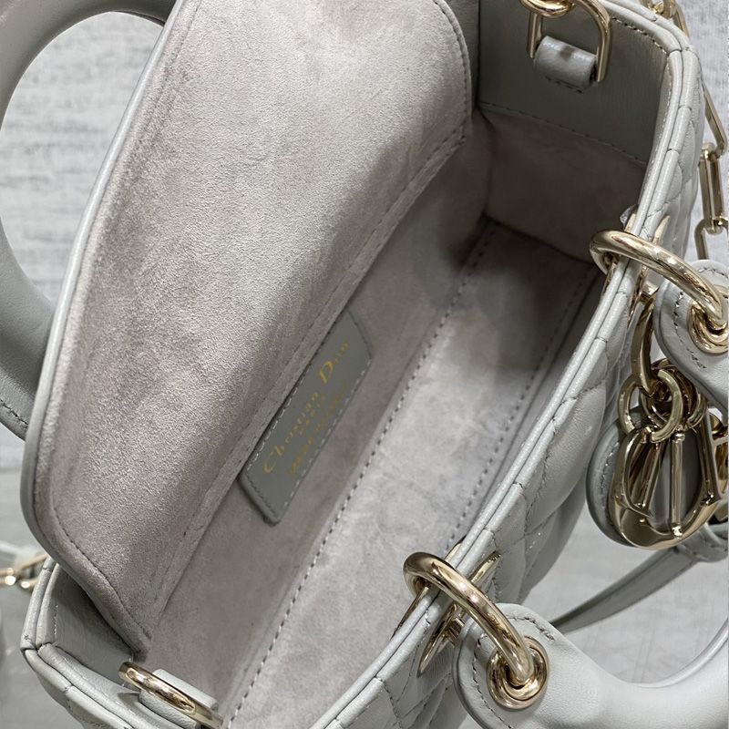 Micro Lady D-Joy Bag In Cannage Lambskin Cloudy - Image 4