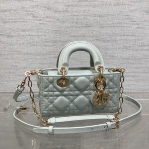 Micro Lady D-Joy Bag In Cannage Lambskin Sky Blue