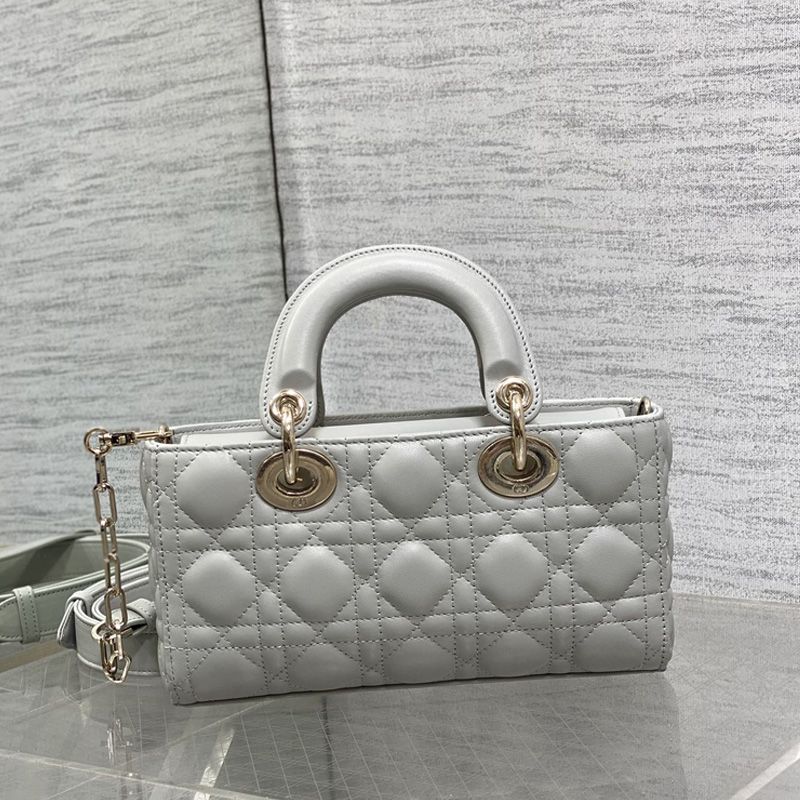 Small Lady D-Joy Bag In Cannage Lambskin Cloudy - Image 2