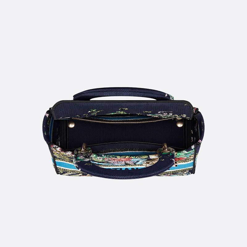 Medium Lady D-lite Bag D-Constellation Motif Canvas Blue - Image 4