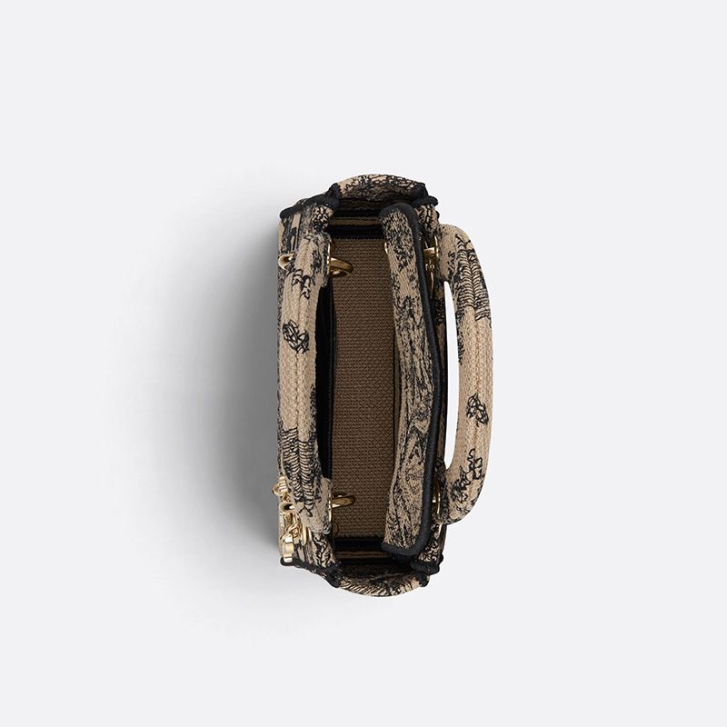 Mini Lady D-lite Bag In Toile de Jouy Motif Canvas Beige - Image 4