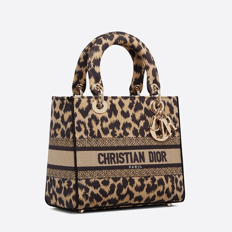 Medium Lady D-lite Bag In Mizza Motif Canvas Beige - Image 2