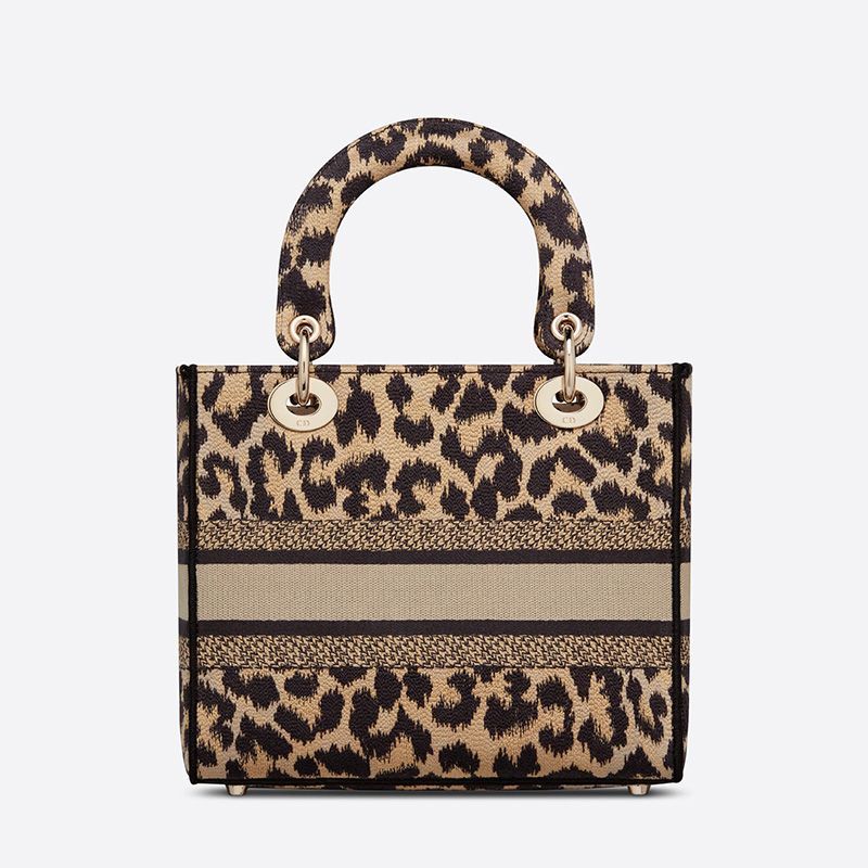 Medium Lady D-lite Bag In Mizza Motif Canvas Beige - Image 3