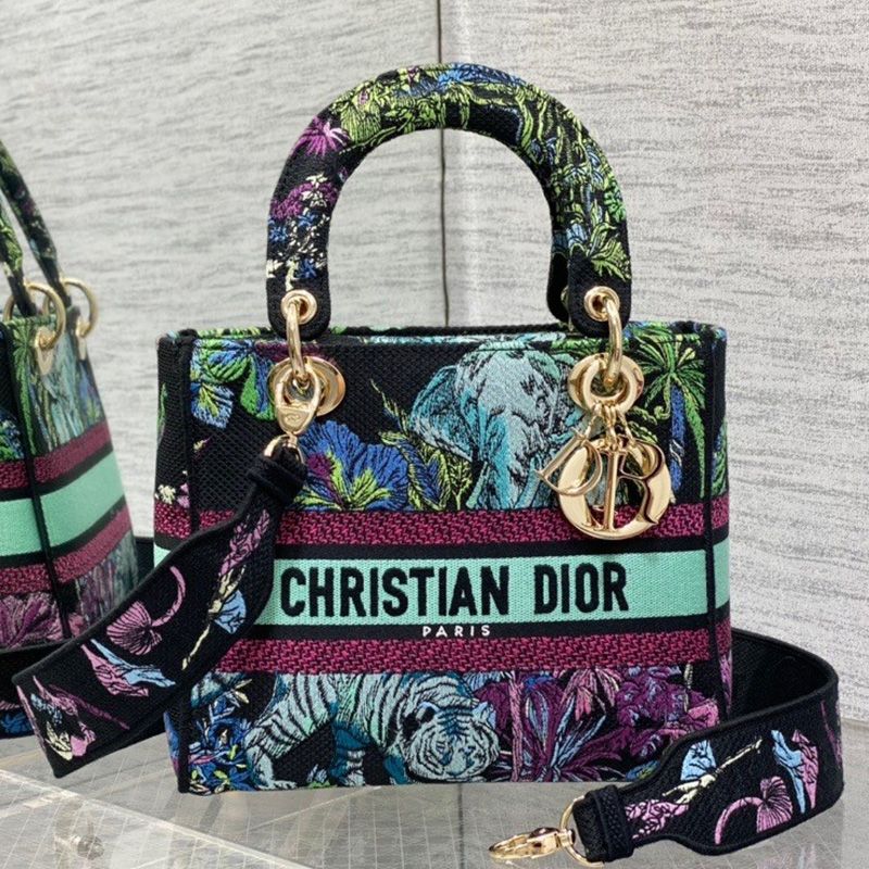 Medium Lady D-lite Bag In Toile de Jouy Voyage Motif Canvas Blue - Image 2