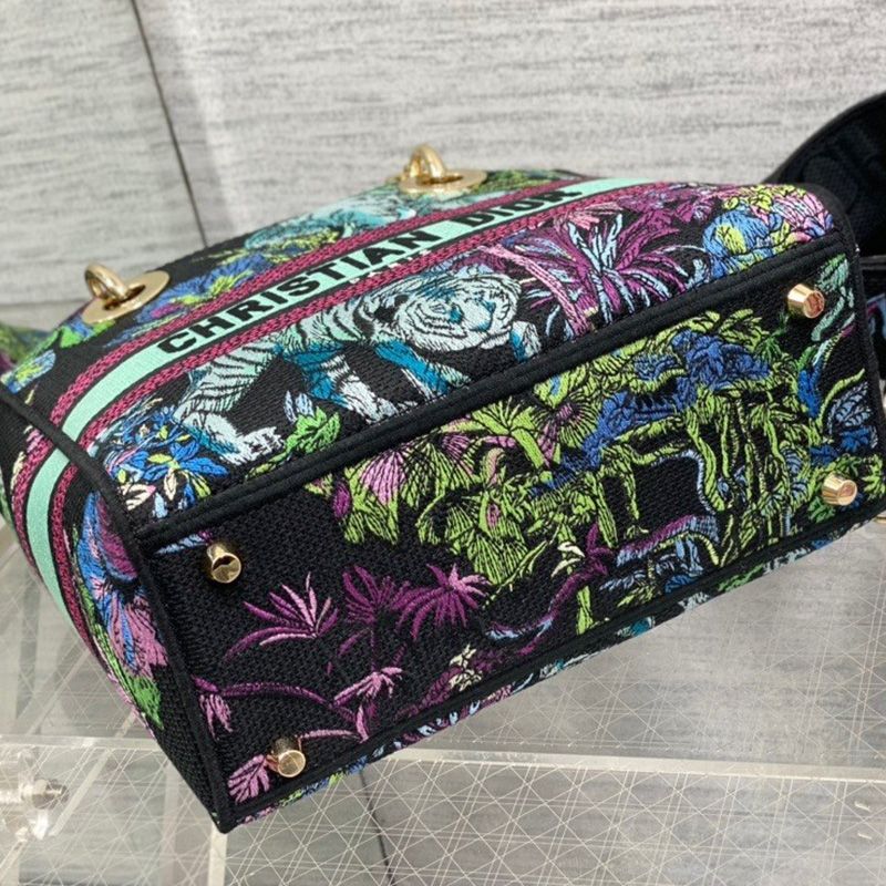 Medium Lady D-lite Bag In Toile de Jouy Voyage Motif Canvas Blue - Image 4