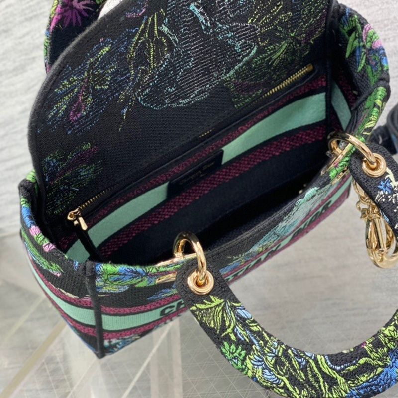 Medium Lady D-lite Bag In Toile de Jouy Voyage Motif Canvas Blue - Image 5