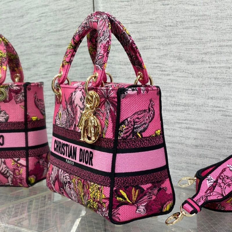 Medium Lady D-lite Bag In Toile de Jouy Voyage Motif Canvas Rose - Image 2