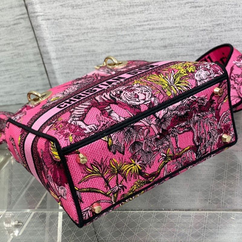 Medium Lady D-lite Bag In Toile de Jouy Voyage Motif Canvas Rose - Image 4