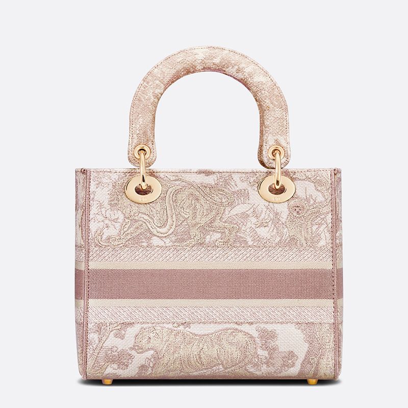 Medium Lady D-lite Bag In Toile de Jouy Motif Canvas Cherry - Image 3